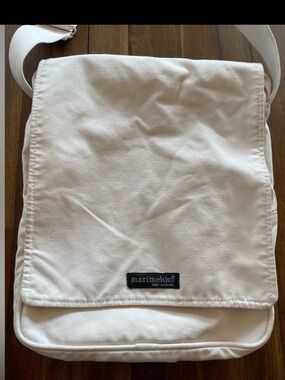 Marimekko White Canvas crossbody Bag vintage made in Finland